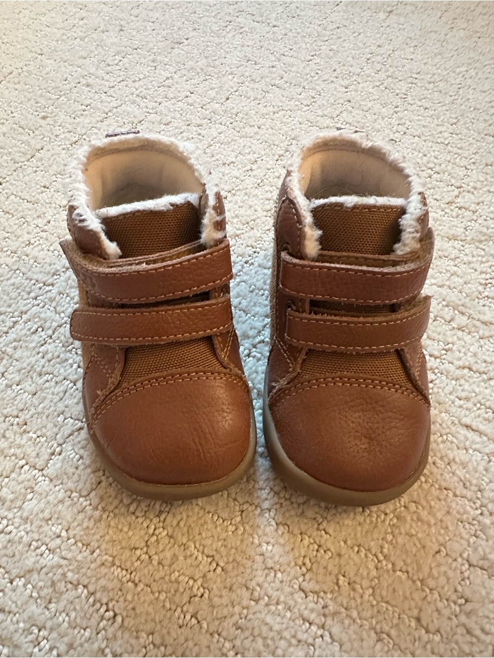 UGG Toddler Brown Leather Hook & Loop Boots